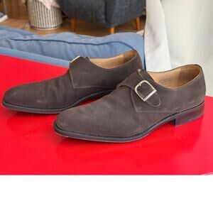 Sutor Mantellassi Mens 12 M Monkstrap Brown Calf Suede Shoes Goodyear Welt